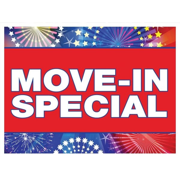 Aluminum Move In Special Amenity Sign, Celebration, 24 X 18