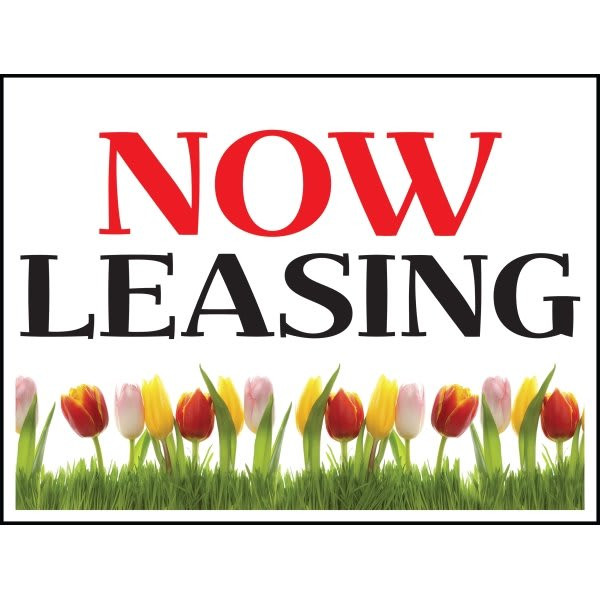 Aluminum Now Leasing Amenity Sign, Tulips Ii, 24 X 18