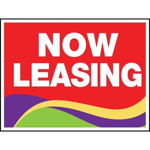 Aluminum Now Leasing Reflective Amenity Sign, Swirls, 24 X 18