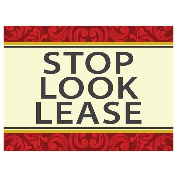 Aluminum Stop Look Lease Amenity Sign, Filigree, 24 X 18