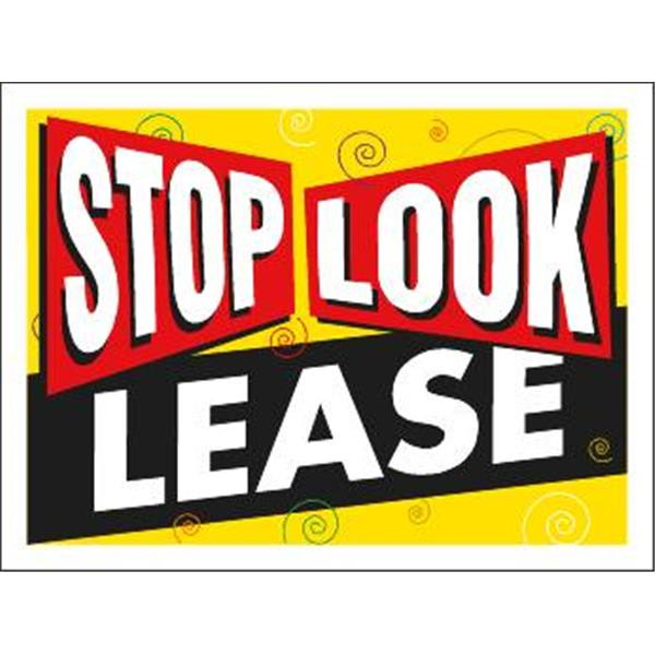 Aluminum Stop! Look! Lease! Contemporary Amenity Sign, 24 X 18