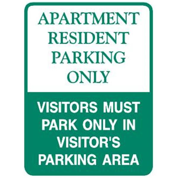 Apartment Resident Parking Only Sign, Reflective, 18 X 24
