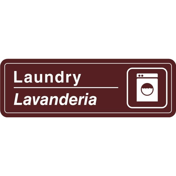 Bilingual Laundry Interior Sign, 9 X 3
