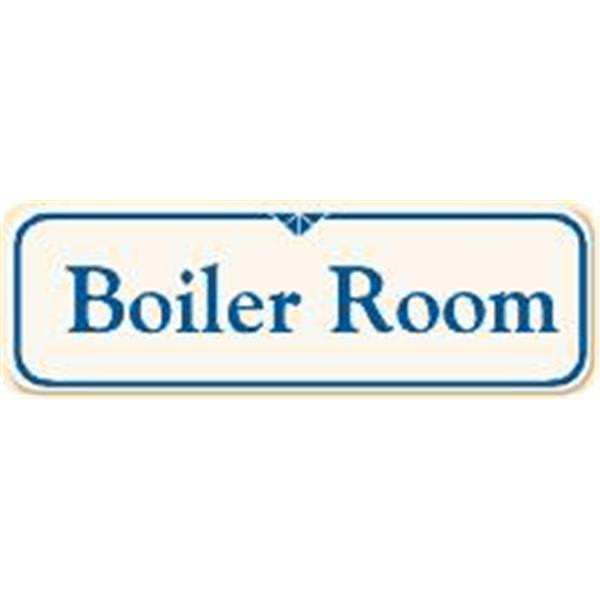 Boiler Room Sign, Ivory, 9 X 3