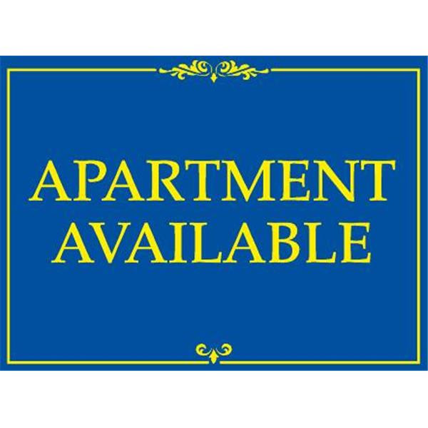 Coroplast Apartment Available Amenity Sign, Blue And Yellow, 24 X 18