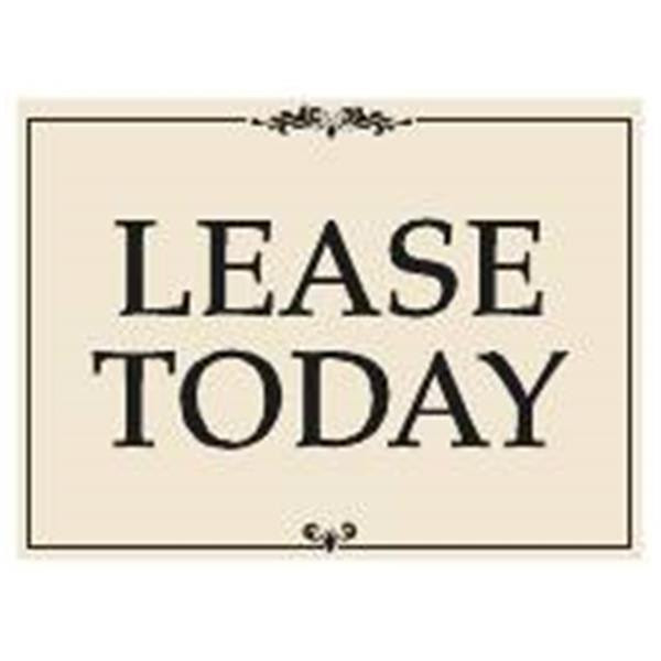 Coroplast Lease Today Amenity Sign, Black And Ivory, 24 X 18
