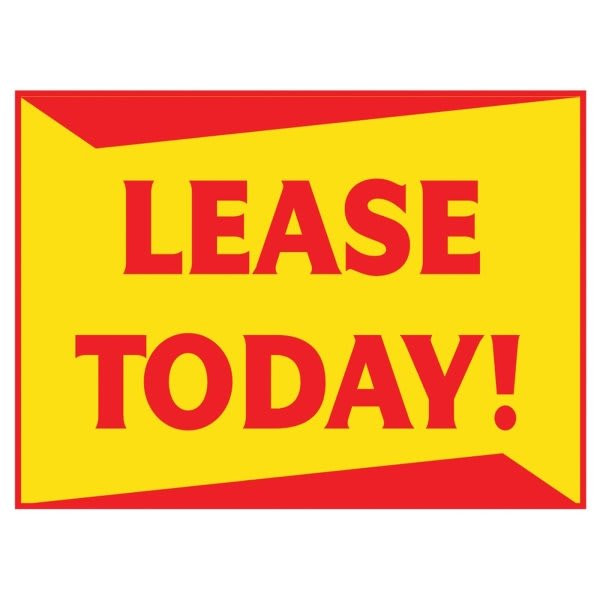 Coroplast Lease Today Amenity Sign, Red And Yellow, 24 X 18