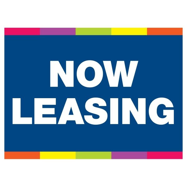 Coroplast Now Leasing Amenity Sign, Color Bands, 24 X 18