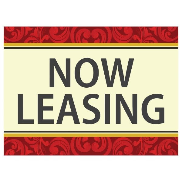 Coroplast Now Leasing Amenity Sign, Filigree, 24 X 18