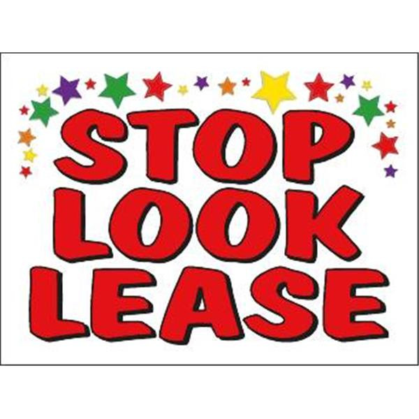 Coroplast Stop Look Lease Amenity Sign, Stars, 24 X 18