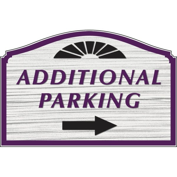 Custom Dimensional Designer Arch Sign, Wood Grain Finish, 36 X 24
