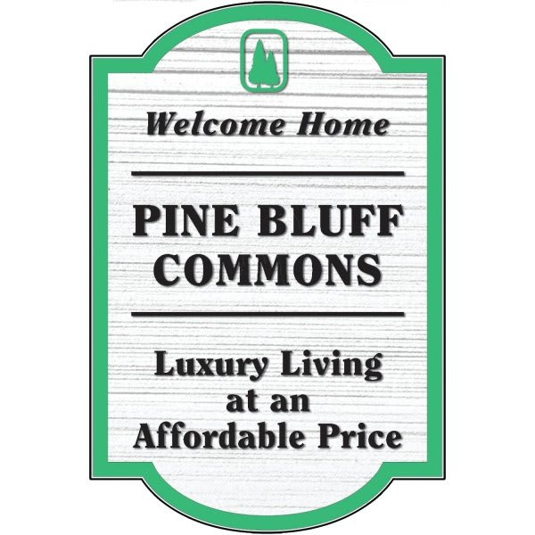 Custom Dimensional Sign With Arched Top & Bottom, Wood Grain Finish, 24 X 36