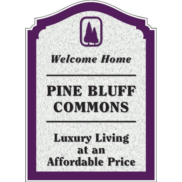 Custom Dimensional Sign With Designer Arch, Stucco Finish, 16 X 22