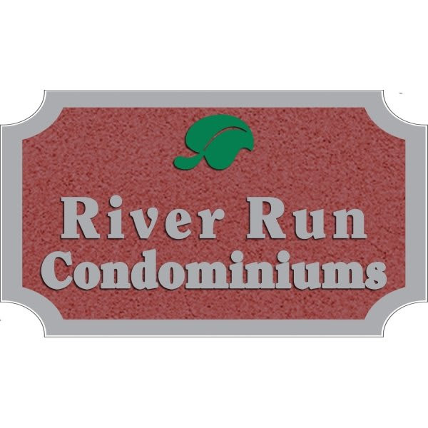 Custom Dimensional Sign With Notched Corners, Stucco Finish, 60 X 36