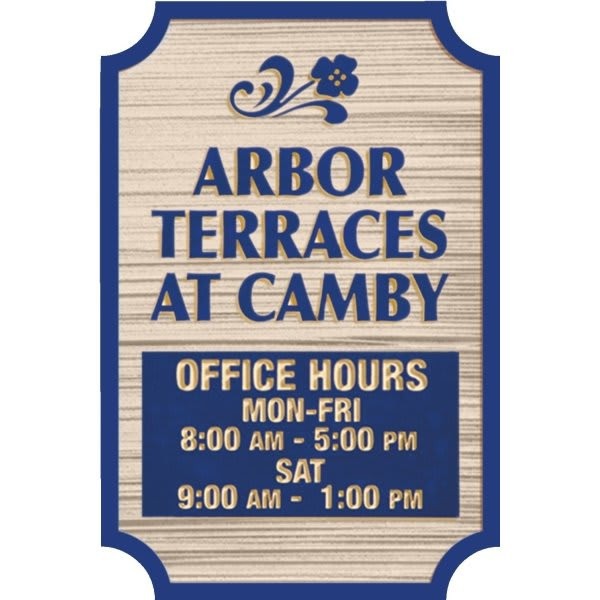 Custom Dimensional Sign With Notched Corners, Wood Grain Finish, 24 X 36