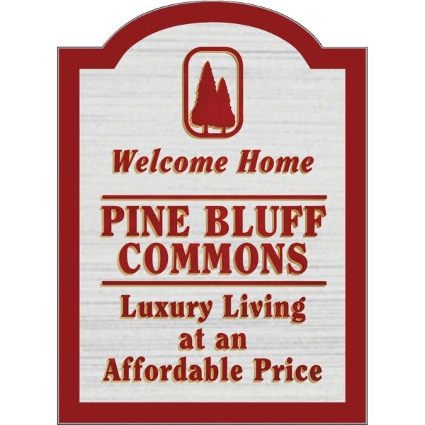 Custom Dimensional Sign, Arched Top, Wood Grain Finish, 16 X 22