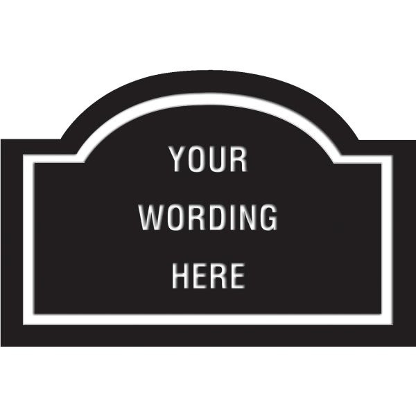 Custom Layered Color Sign With Arched Top, Black/White, 36 X 24