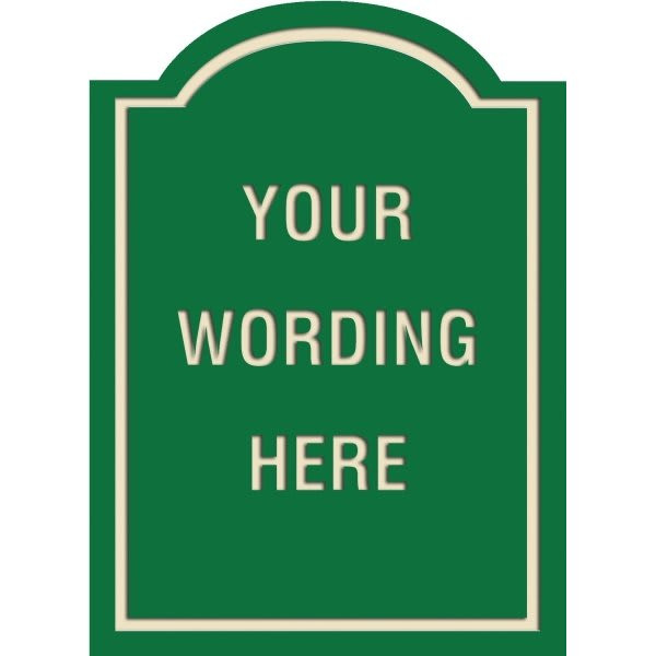 Custom Layered Color Sign With Arched Top, Green/Ivory, 16 X 22