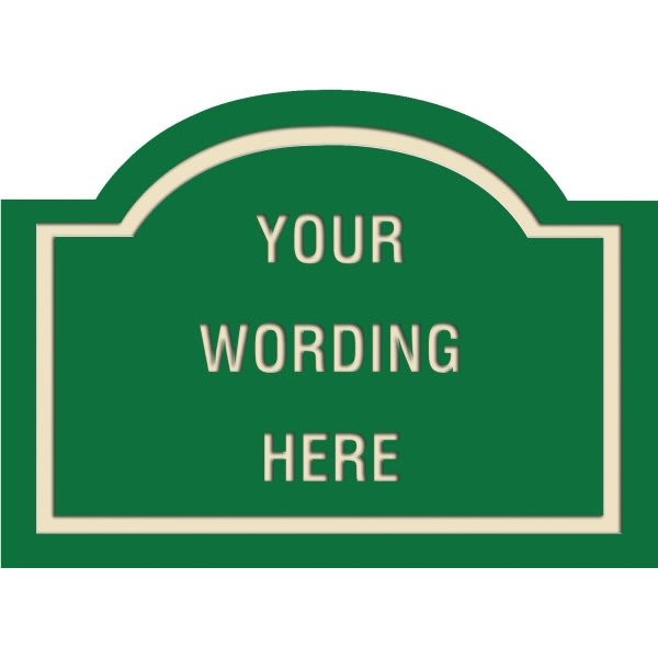 Custom Layered Color Sign With Arched Top, Green/Ivory, 22 X 16