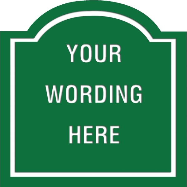 Custom Layered Color Sign With Arched Top, Green/White, 18 X 18