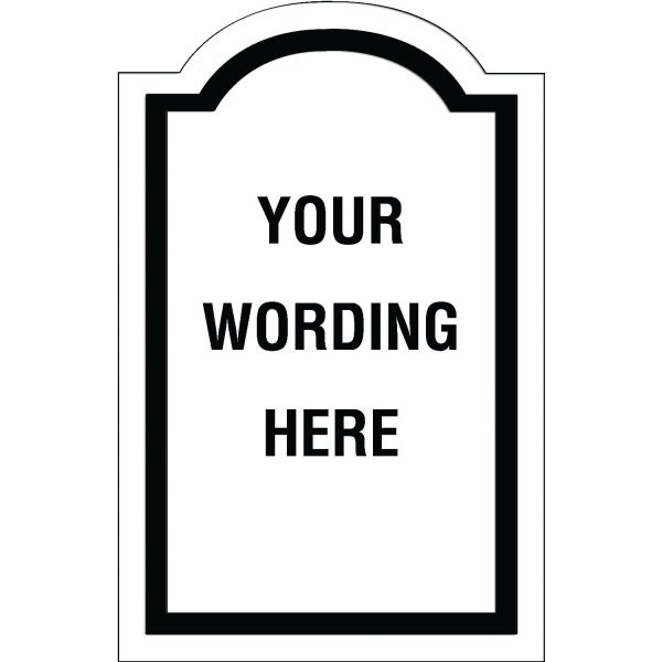 Custom Layered Color Sign With Arched Top, White/Black, 11 X 17