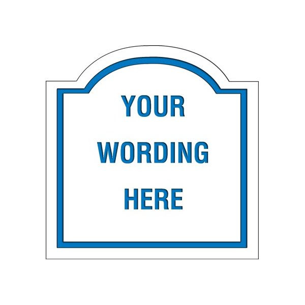 Custom Layered Color Sign With Arched Top, White/Blue, 18 X 18