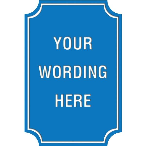 Custom Layered Color Sign With Notched Corners, Blue/White, 24 X 36