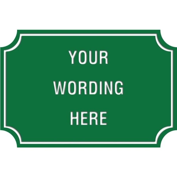 Custom Layered Color Sign With Notched Corners, Green/White, 36 X 24