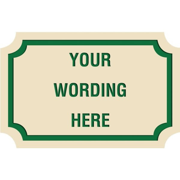 Custom Layered Color Sign With Notched Corners, Ivory/Green, 17 X 11
