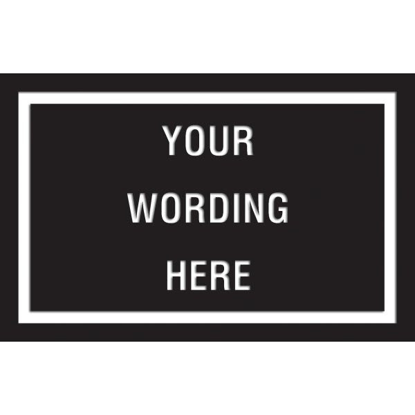 Custom Layered Color Sign With Straight Corners, Black/White, 17 X 11