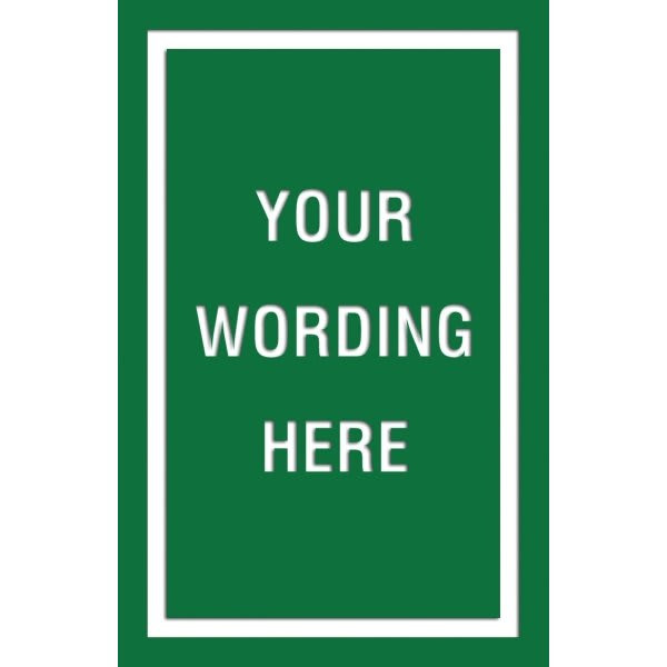 Custom Layered Color Sign With Straight Corners, Green/White, 11 X 17