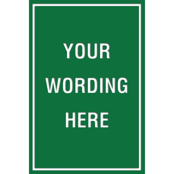 Custom Layered Color Sign With Straight Corners, Green/White, 24 X 36