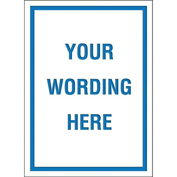 Custom Layered Color Sign With Straight Corners, White/Blue, 16 X 22