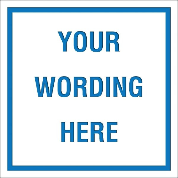 Custom Layered Color Sign With Straight Corners, White/Blue, 18 X 18