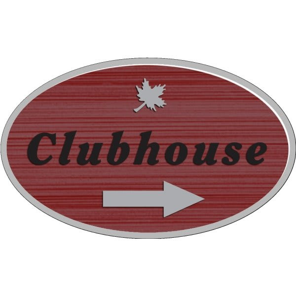 Custom Oval Dimensional Sign, Wood Grain Finish, 44 X 30