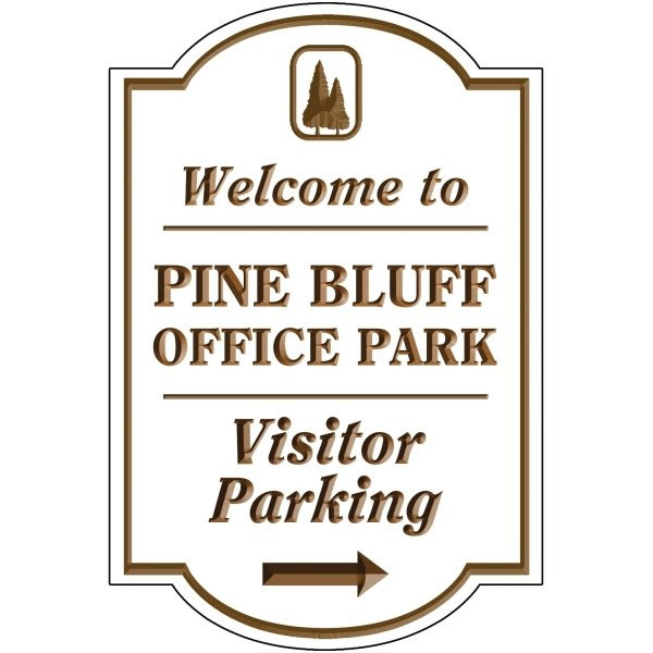 Custom V Groove Routed Dimensional Sign With Arched Top & Bottom, 24 X 36