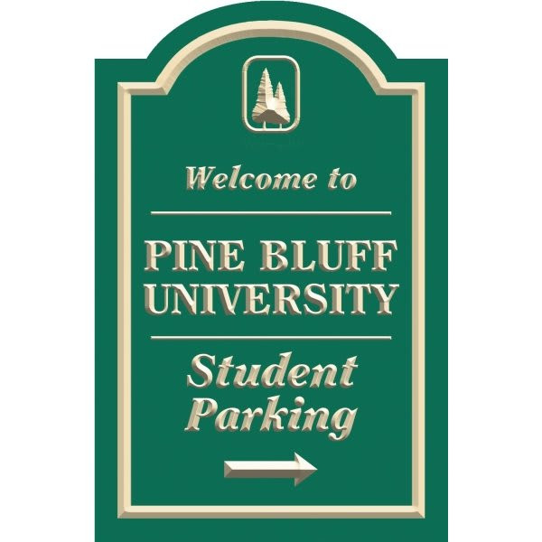 Custom V Groove Routed Dimensional Sign With Arched Top, 11 X 17