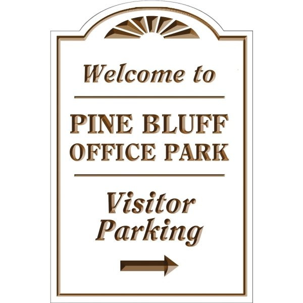 Custom V Groove Routed Dimensional Sign With Arched Top, 24 X 36