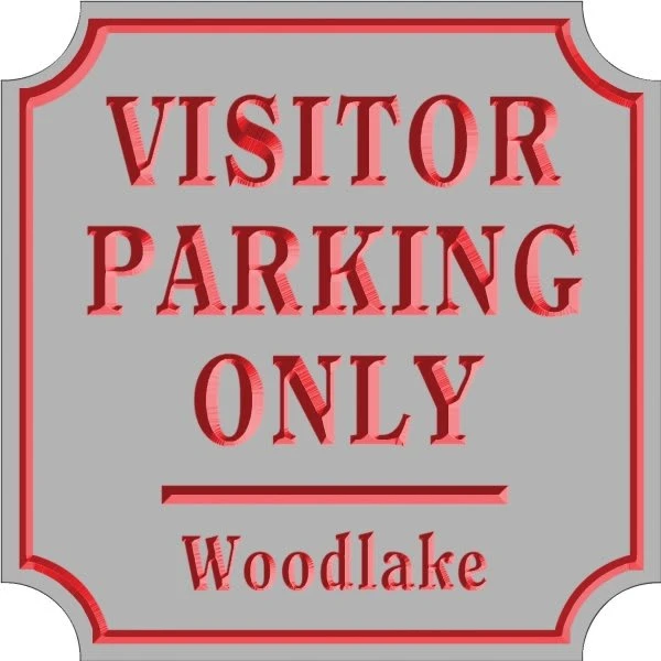 Custom V Groove Routed Dimensional Sign With Notched Corners, 18 X 18