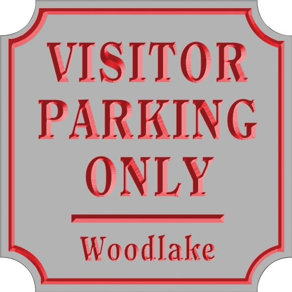 Custom V Groove Routed Dimensional Sign With Notched Corners, 24 X 24