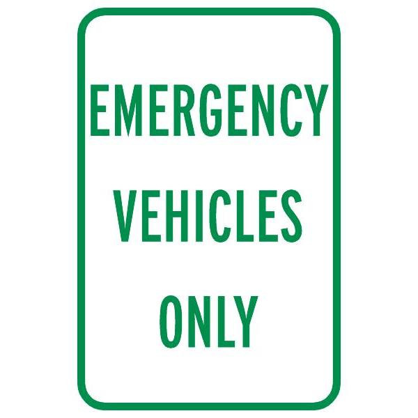 Emergency Vehicles Only Sign, Reflective, 12 X 18