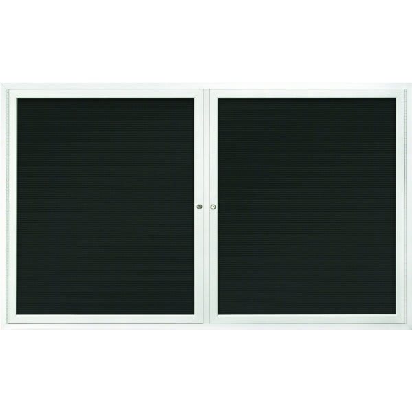 Enclosed Double Door Indoor Directory Board, Lock, Wall Mount, Aluminum, 48 X36"