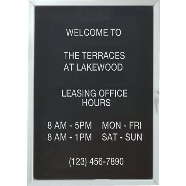 Enclosed Single Door Indoor Directory Board, Wall Mount, Aluminum, 36 X 48"