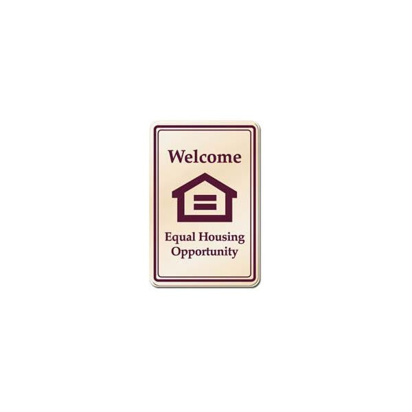 Equal Housing Sign, Burgundy/Ivory, 6 X 9