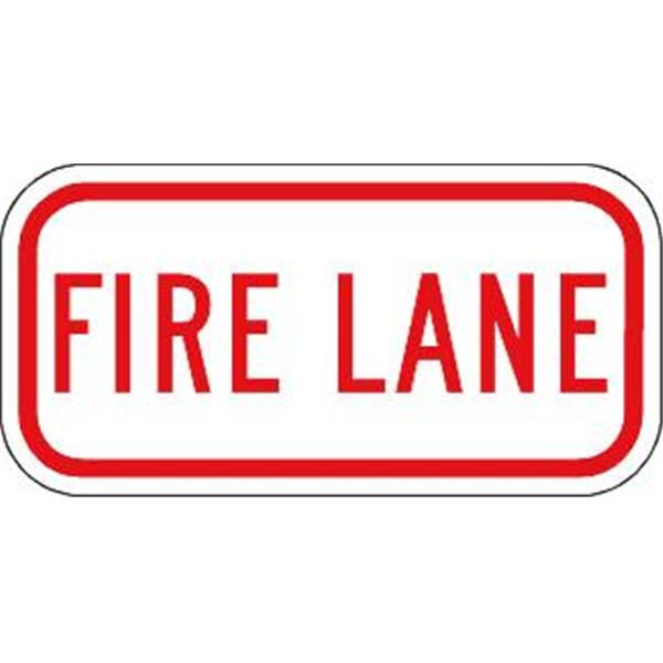 Fire Lane Supplemental Sign, Reflective, 12 X 6"