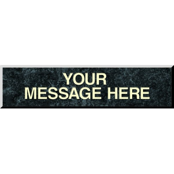 Front Engraved Sign, Black Marble, 8 X 2