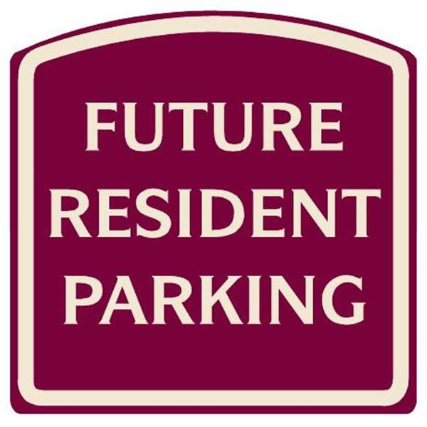 Future Resident Parking Designer Sign, Ivory On Burgundy, 16 X 16
