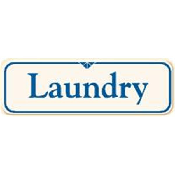 Laundry Interior Sign, Ivory, 9 X 3