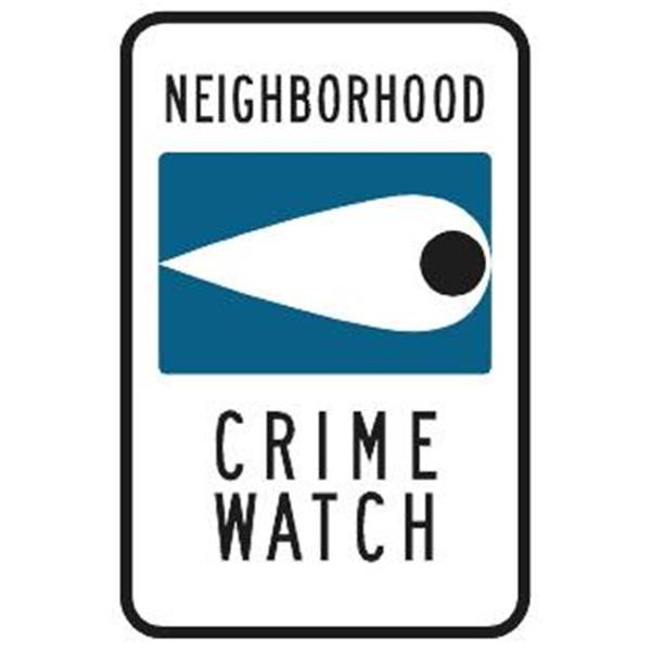 Neighborhood Crime Watch Sign, Reflective, 12 X 18