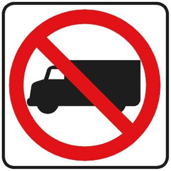 No Trucks Symbol Sign, Reflective, 24 X 24